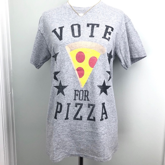 🍕 Vote For Pizza Graphic Novelty Short Sleeve Tee - Picture 2 of 10